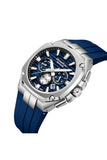 Quantum Men's Chronograph Watch Dark Blue Dial Dark Blue Silicone Band, ADG1278.397
