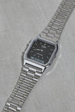 Casio Vintage Unisex Watch Analog-Digital Black Dial With Silver Stainless Steel Band, AQ-230A-1DMQD product image