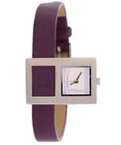 Fastrack Women's Watch Analog, White Dial Purple Leather Strap, 2248SL01