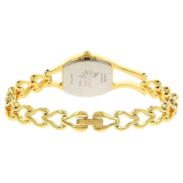 Titan Raga Women's WatchChampagne Dial With Gold Metal Strap,2331YM02