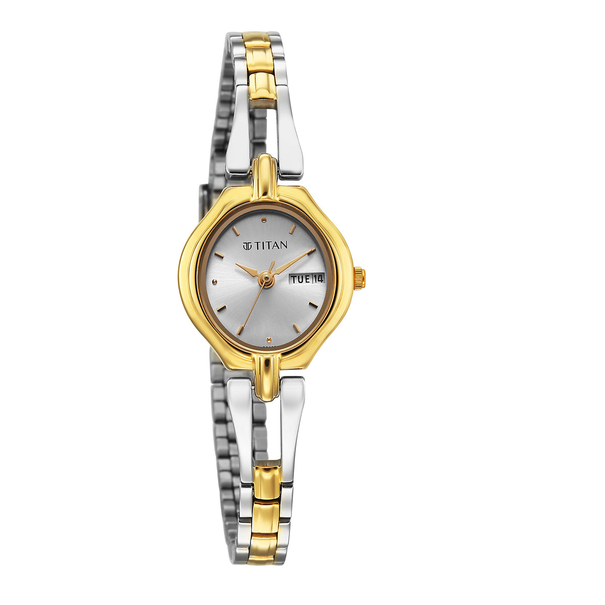 Titan Karishma Women's Watch White Dial Analog with Two Toned Metal Strap, 2345BM03