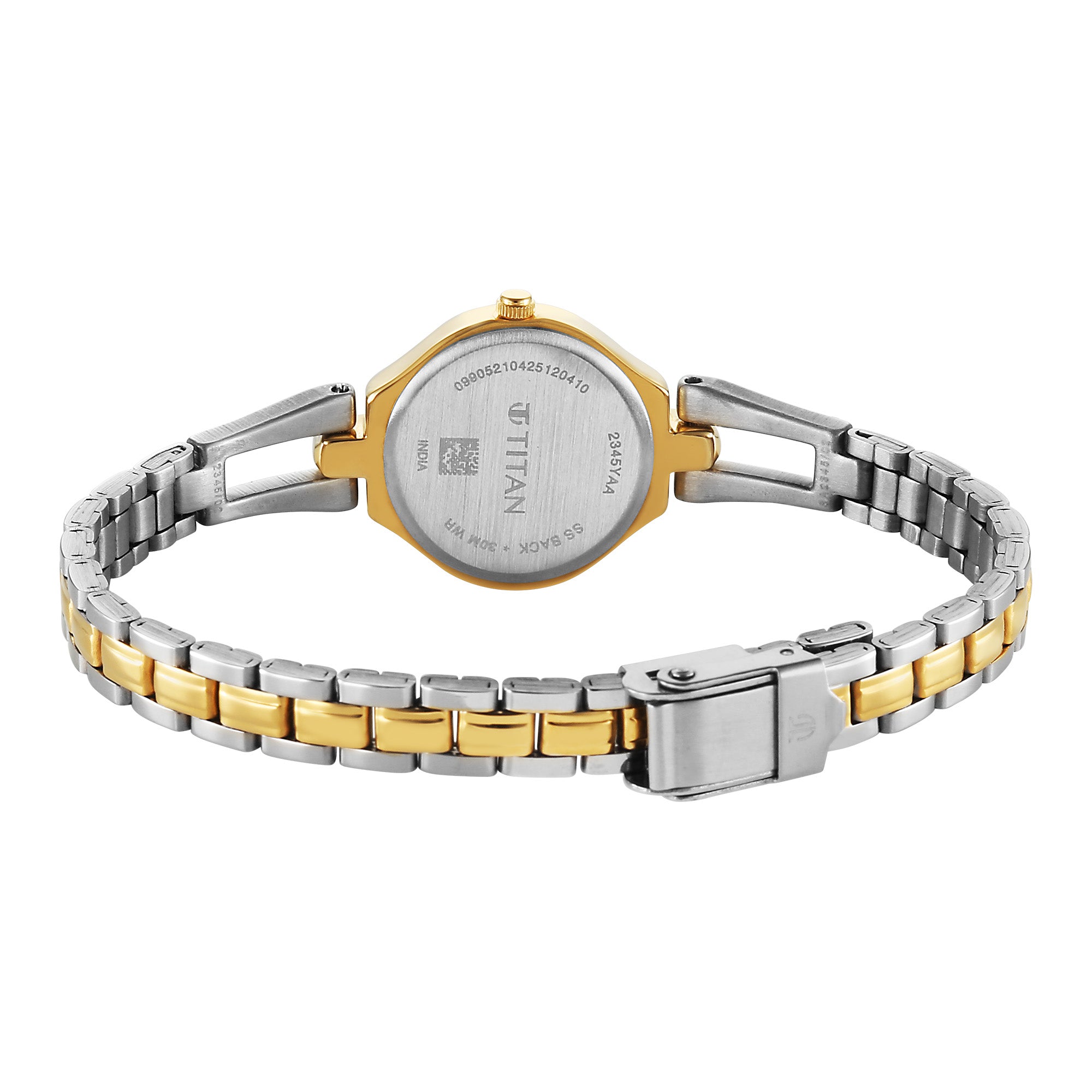 Titan Karishma Women's Watch White Dial Analog with Two Toned Metal Strap, 2345BM03