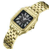 Beverly Hills Polo Club Women's Analog Watch, Black Dial with Gold Stainless Steel Band, BP3755C.150