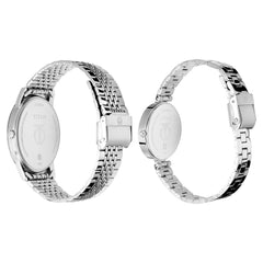 Titan Couple's Watch Classique Collection Analog, Silver & White Dial Silver Stainless Strap, 1773SM01P