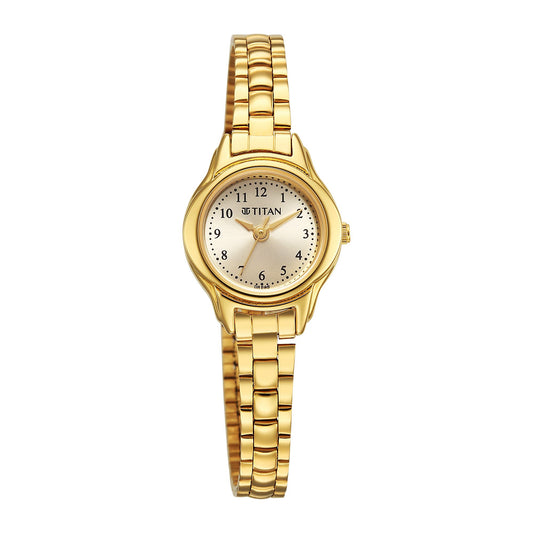 Titan, Women, Analog, Watch, Beige Dial, Stainless steel Strap, 2401YM08