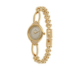 Titan Women's Watch Karishma Collection Analog, White Dial Gold Stainless Strap, 2468YM04