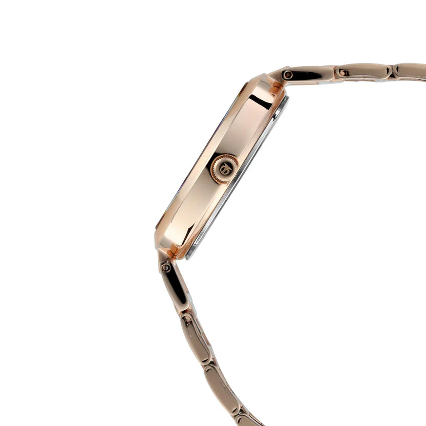 Titan Women's Watch Purple Dial Rose Gold Stainless Steel Strap Watch, 2480WM02