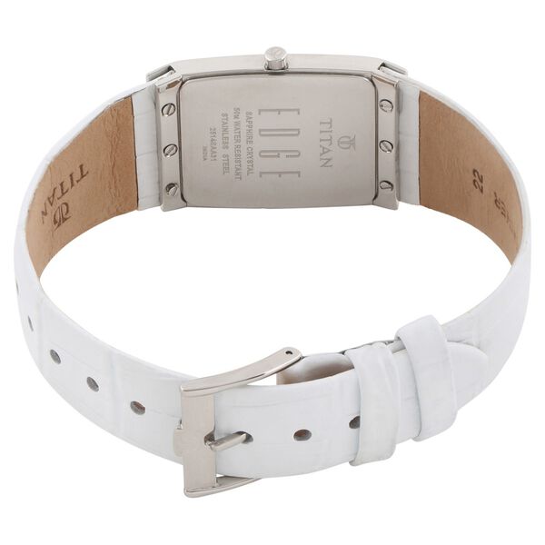 Titan Women' Edge Watch White Dial With White Leather Strap, 2514SL01