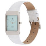 Titan Women' Edge Watch Analog Green Dial With White Leather Strap, 2514SL02