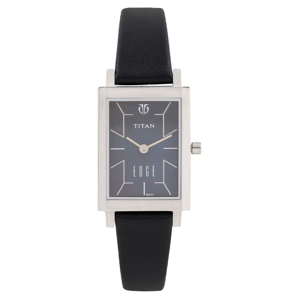 Titan Women's Watch Analog Mother of Pearl Dial With Black Leather Strap, 2516WL01