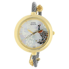 Titan Raga Men's Watch Analog Mother of Pearl Dial with Silver Stainless Steel Band, 