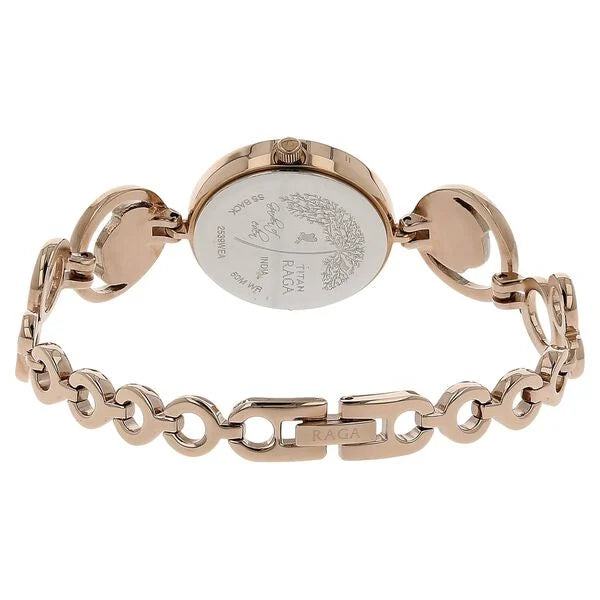 Titan Raga Women's Watch Analog Mother of Pearl Dial with Rose Gold Stainless Steel Band, 2539KM01