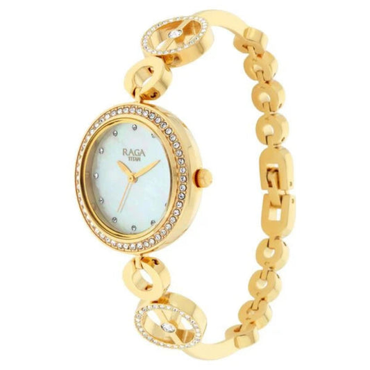 Titan, Men's, Analog Watch, Gold Dial, with Stainless Steel Band, TI-2539YM02