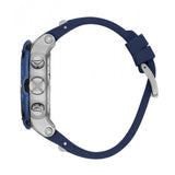 Quantum Men's Chronograph Watch Analog Blue Dial with Blue Silicone Band, HNG1051.399