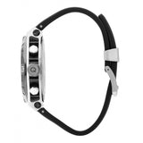 Quantum Men's Chronograph Watch Analog Black Dial with Black Silicone Band, HNG1066.351