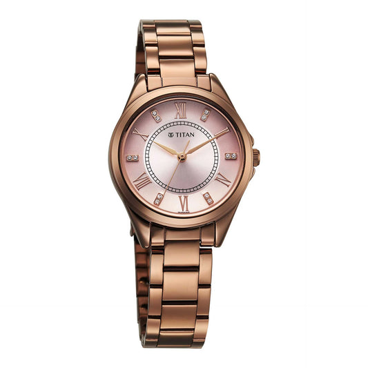 Titan, Men's, Analog Watch, Gold Dial, with Stainless Steel Band, TI-2565QM01