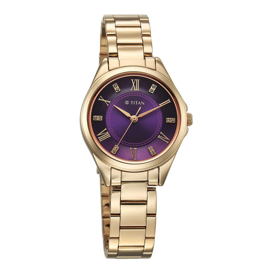 Titan, Men's, Analog Watch, Gold Dial, with Stainless Steel Band, TI-2565WM06