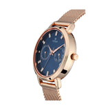 Titan Women's Watch Sparkle Collection Multifunction, Blue Dial Rose Gold Stainless Strap, 2569WM05