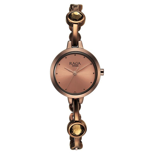 Titan, Women, Analog, Watch, Gold Dial, Stainless steel Strap, 2576QM01
