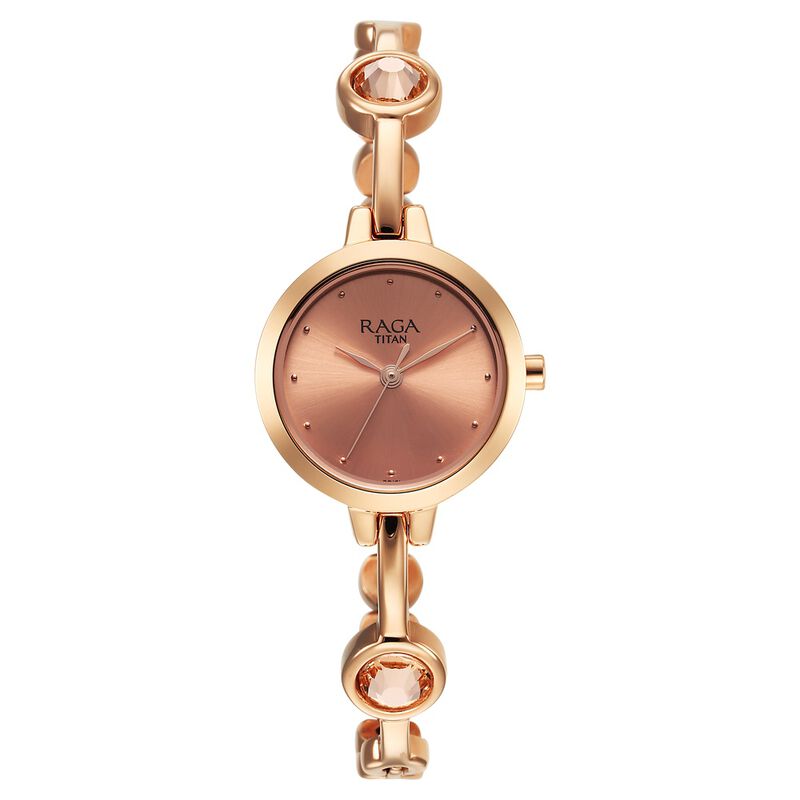 Titan Raga Viva Women's Watch Analog Rose Gold Dial With Rose Gold Metal Band, 2576WM02