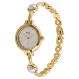 Titan Women's Watch Raga Collection Analog, White Dial Gold Stainless Strap, 2576YM01,