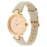 Titan Women's Watch Raga Collection Analog, Rose Gold Dial White Leather Strap, 2579WL01