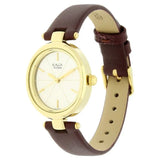 Titan Women's Watch Raga Collection Analog, White Dial Brown Leather Strap, 2579YL01