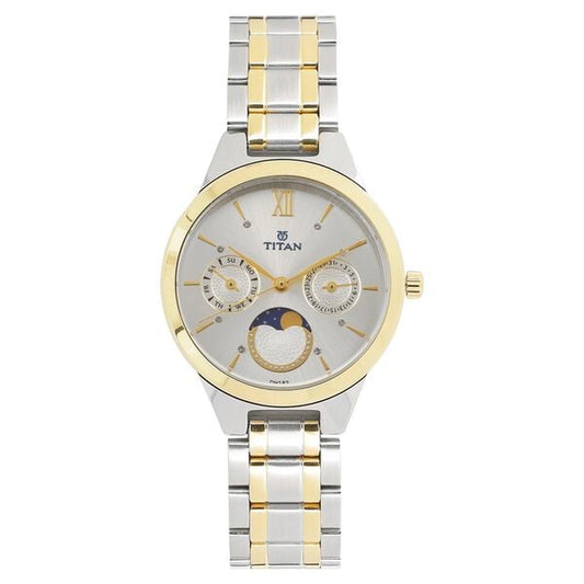 Titan, Women, Analog, Watch, Silver Dial, Stainless steel Strap, 2590BM01