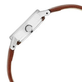 Titan Women's Watch Analog Silver Dial With Brown Leather Strap, 2593SL04