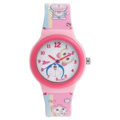 Zoop By Titan Kid's Doraemon Watch Analog White Dial With Pink PU Strap, 26013PP03