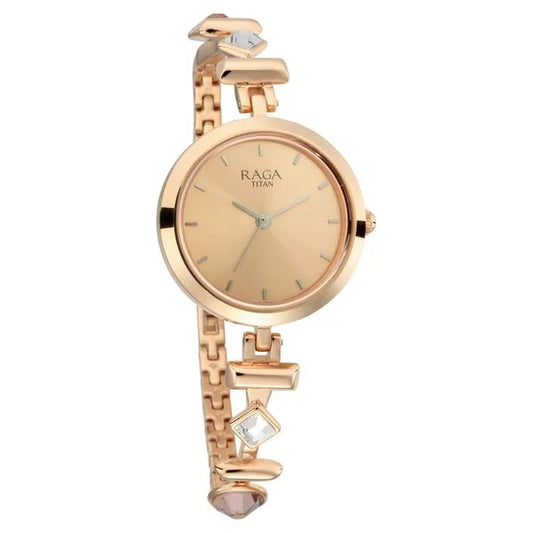 Titan, Men's, Analog Watch, Gold Dial, with Stainless Steel Band, TI-2606WM06