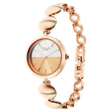 Titan Women's Watch Raga Delight Collection, Silver Dial Rose Gold Stainless Steel  Strap, 2606WM11