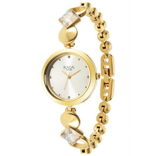 Titan, Men's, Analog Watch, Gold Dial, with Stainless Steel Band, TI-2606YM08