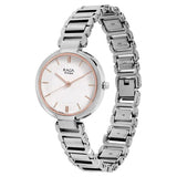 Titan Women's Watch Raga Collection Analog, White Dial Silver Stainless Strap, 2608SM01