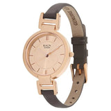 Titan Women's Watch Raga Collection Analog, Rose Gold Dial Brown Leather Strap, 2608WL01