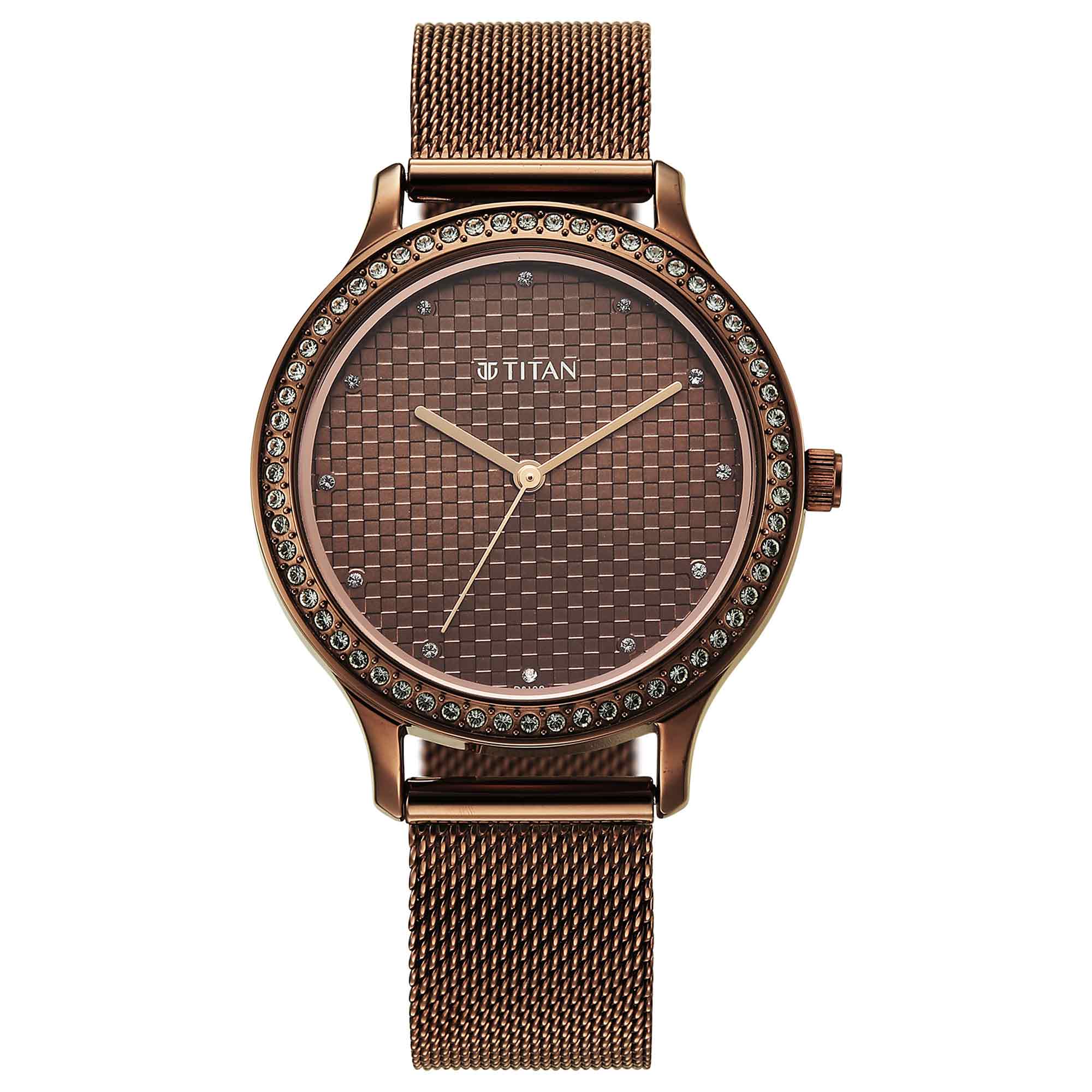 Titan, Men's, Analog Watch, Brown Dial, with Stainless Steel Band, TI-2634QM03
