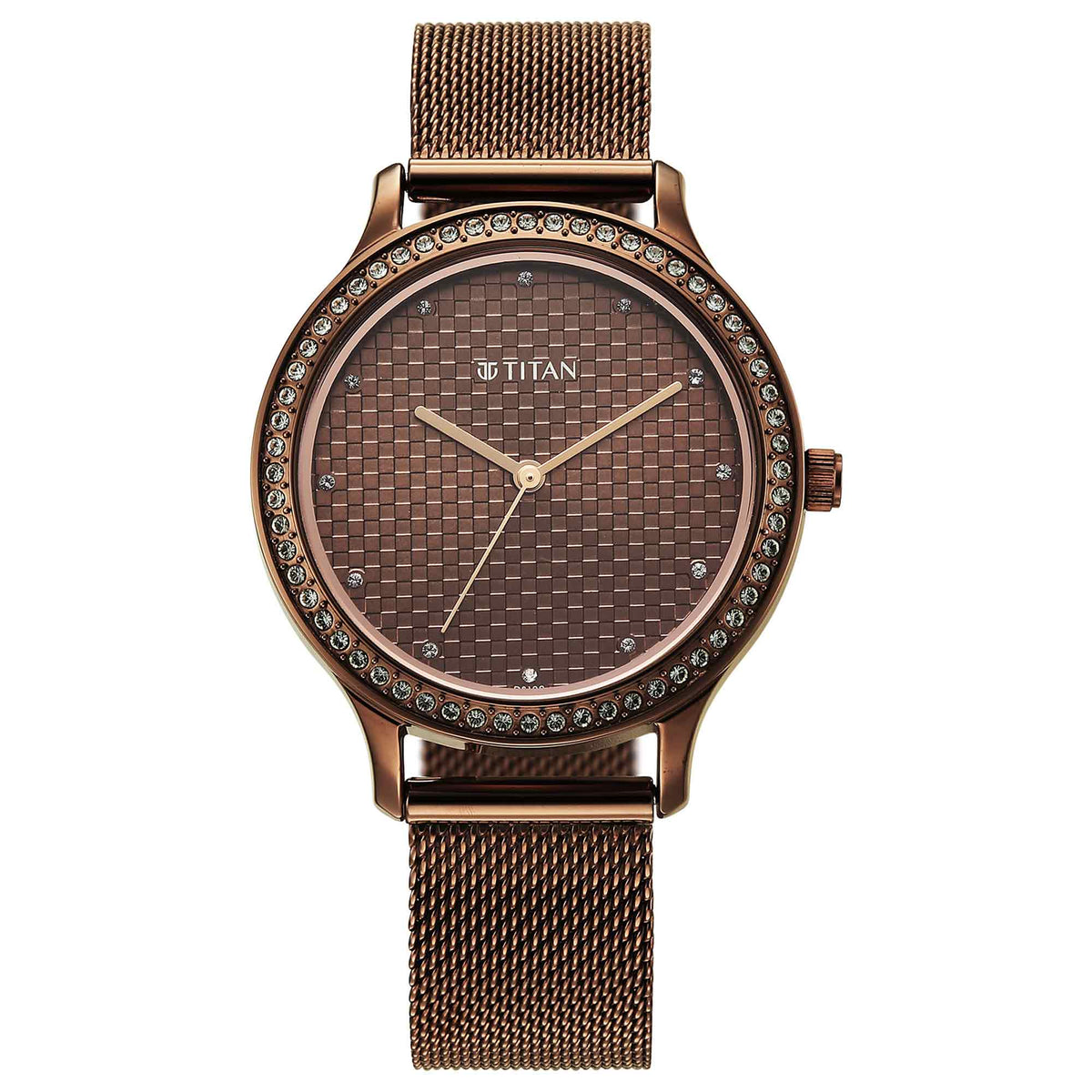 Titan, Men's, Analog Watch, Brown Dial, with Stainless Steel Band, TI-2634QM03