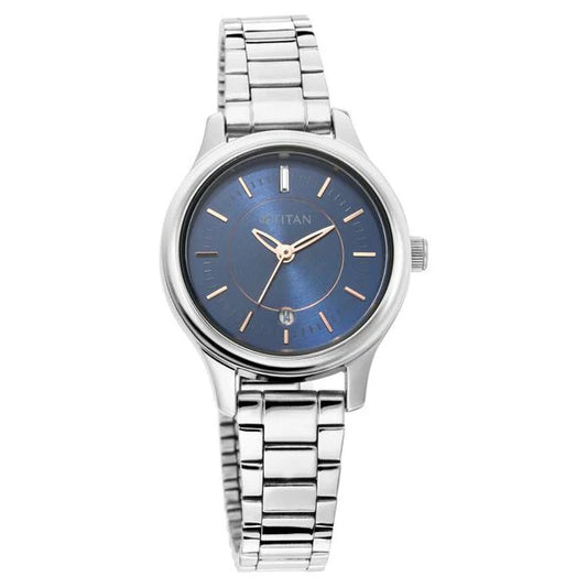 Titan, Men's, Analog Watch, Blue Dial, with Stainless Steel Band, TI-2638SM01