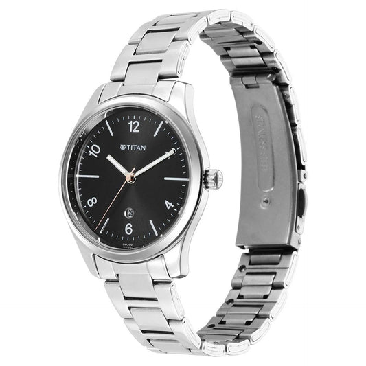 Titan, Men's, Analog Watch, Black Dial, with Stainless Steel Band, TI-2639SM08