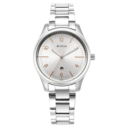 Titan, Women, Analog, Watch, Silver Dial, Stainless steel Strap, 2639SM09