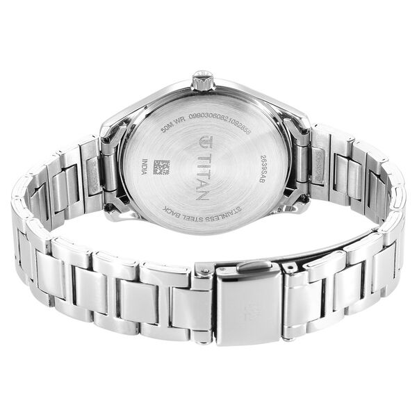 Titan Workwear Women's Watch Analog Silver Dial With Silver Stainless Steel  Band, 2639SM09
