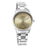 Titan Workwear Women's Watch Analog Beige Dial With Silver Stainless Steel  Band, 2639SM10