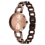 Titan Women's Watch Raga Viva Collection, Rose Gold Dial Brown Stainless Steel  Strap, 2642QM01