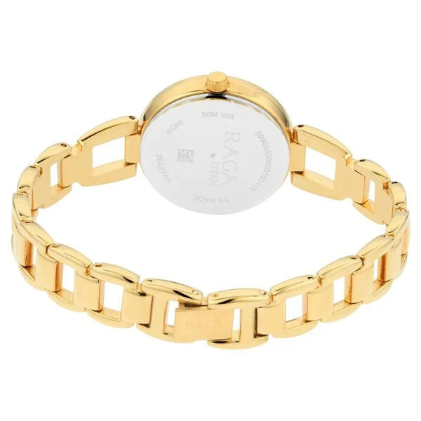 Titan Raga Viva Women's Watch Analog Silver Dial with Gold Stainless Steel Band,  2642YM01