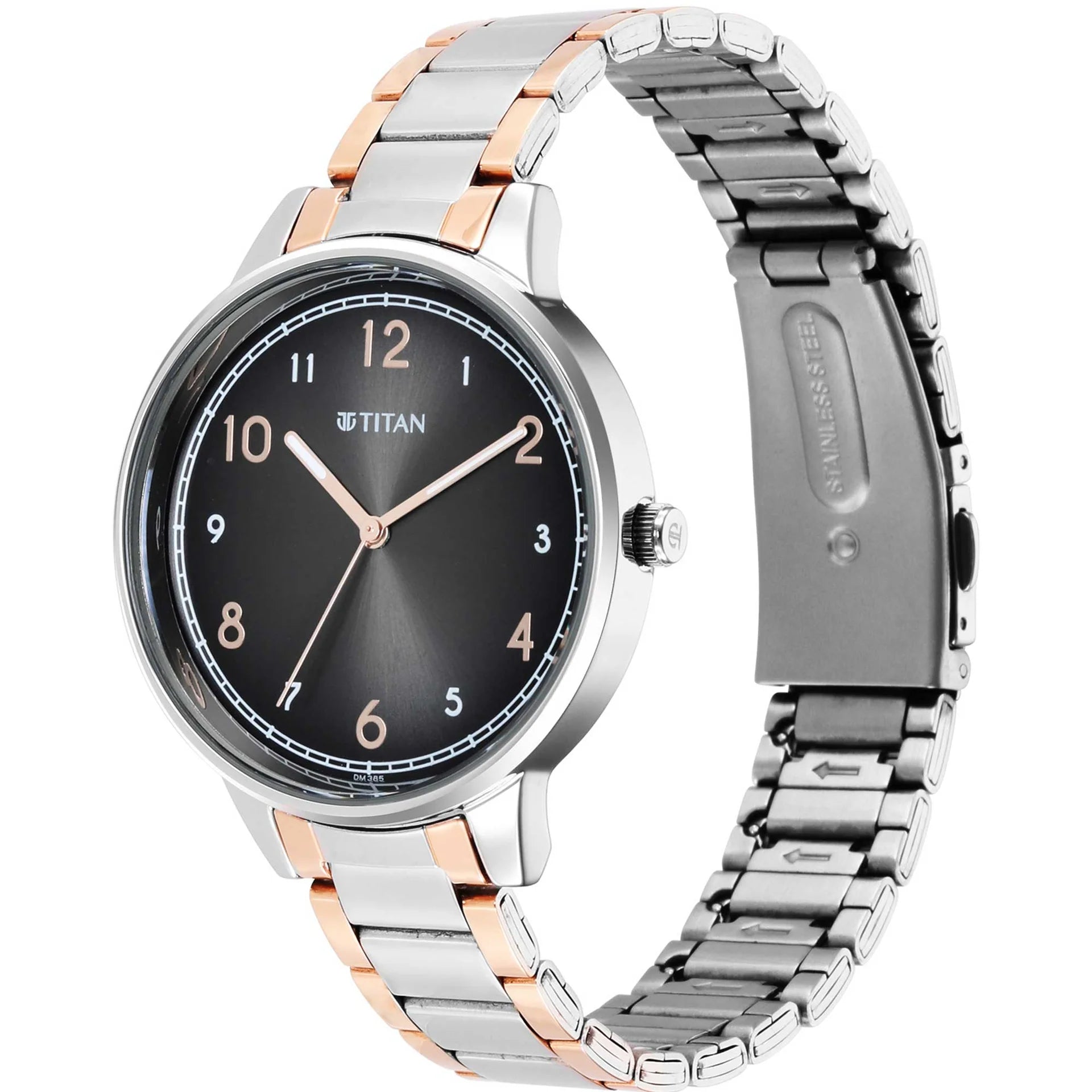 Titan Trendsetters Women's Watch Analog Anthracite Dial With Silver Stainless Steel  Band, 2648KM02