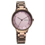 Titan Women's Watch Analog Purple Dial with Brown Stainless Steel Band, 2648QM02