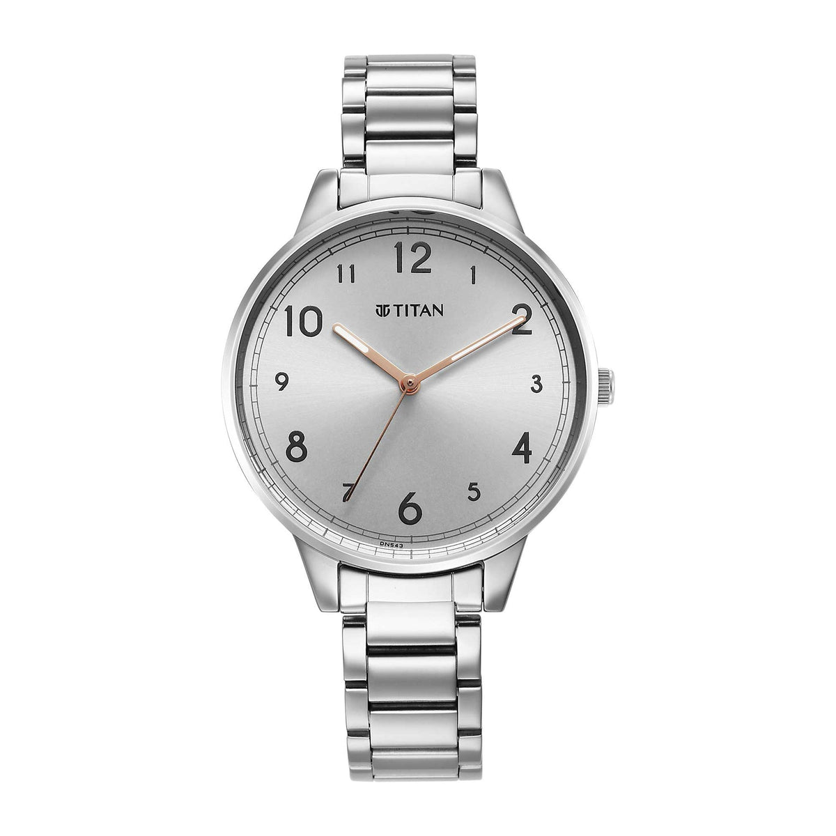 Titan Workwear Women's Watch Analog Silver Dial with Silver Stainless Steel Band, 2648SM07