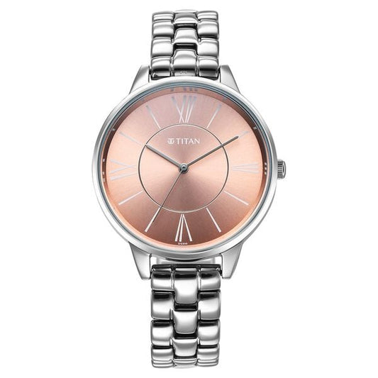 Titan, Men's, Analog Watch, Gold Dial, with Stainless Steel Band, TI-2648SM14