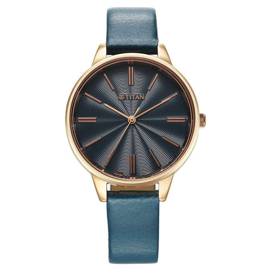 Titan, Women, Analog, Watch, Blue Dial, Leather Strap, 2648WL08