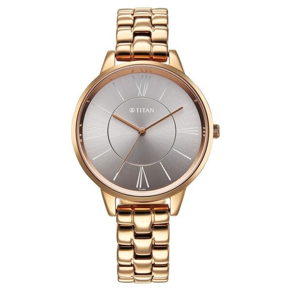 Titan Men's Analog Watch Silver Dial With Golden Stainless Steel Mesh Band , 1849WM01